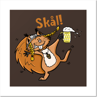 Skål! Funny Viking Squirrel Posters and Art